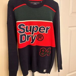 Superdry Men's Sweater in Navy, Red, and Green